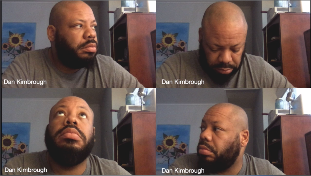 Simulated Video Conference Screen with 4 Webcams